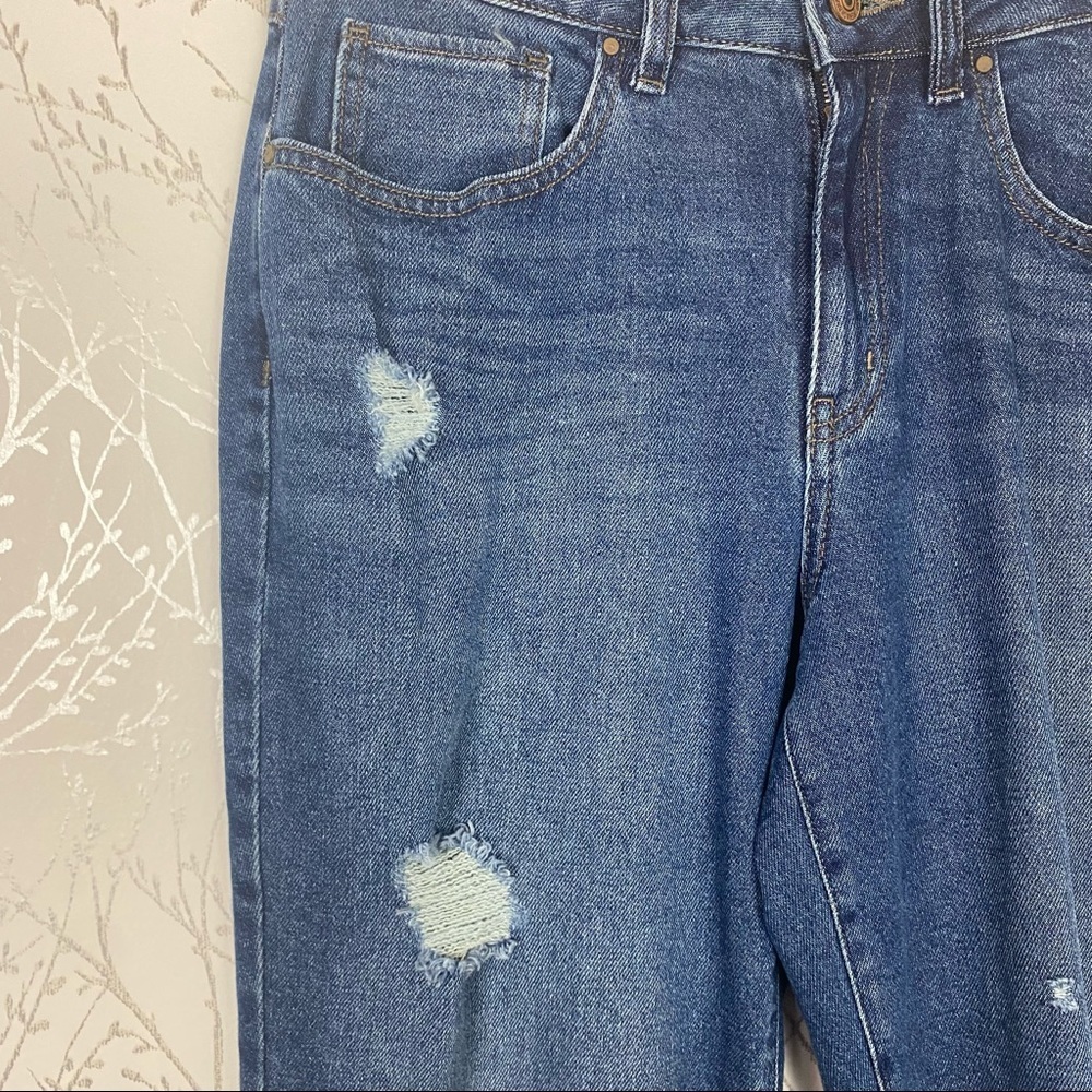 REWASH Super Hi-Rise Mom Jeans 29 Raw Step Hem Distressed - Picture 5 of 14